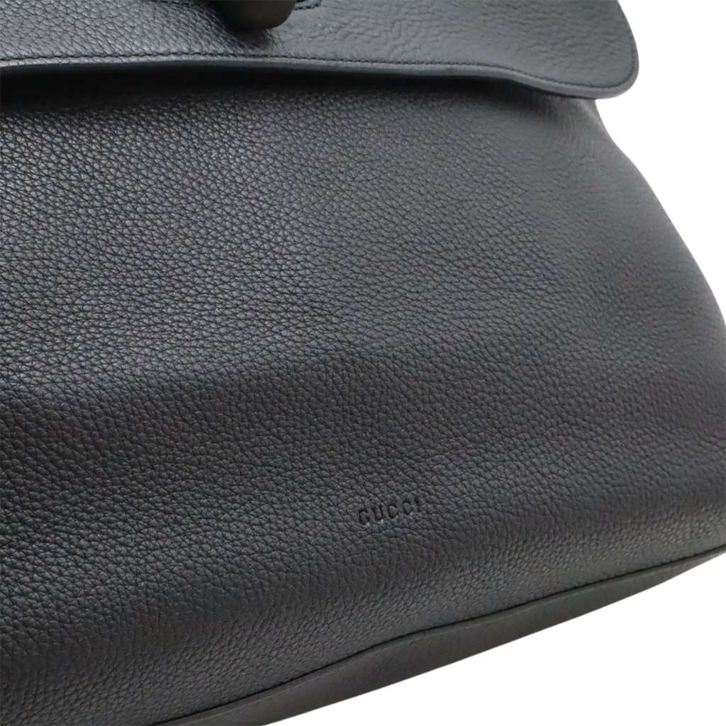 Gucci Large Calfskin Bamboo Daily Satchel Black Leather Very good - Box View