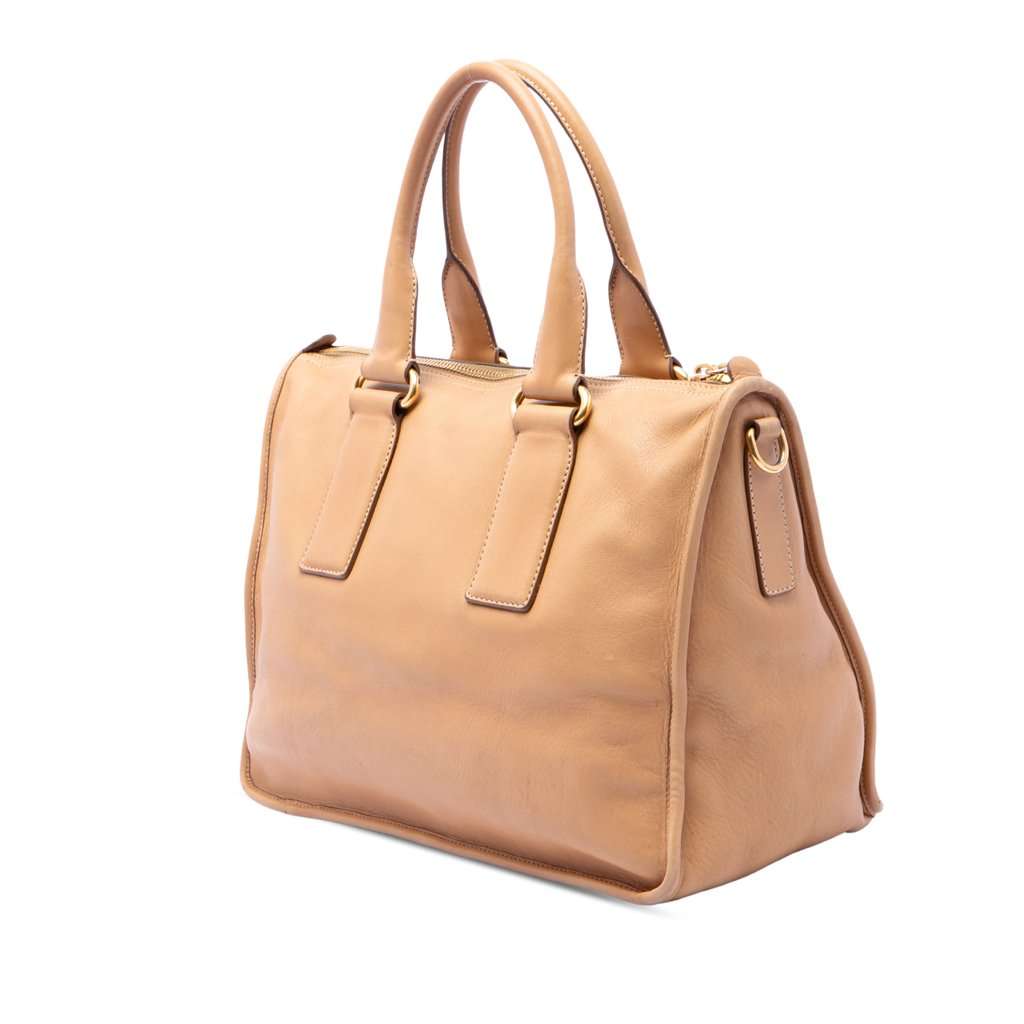 Prada Soft Calf Satchel Brown Leather Very good - Back View