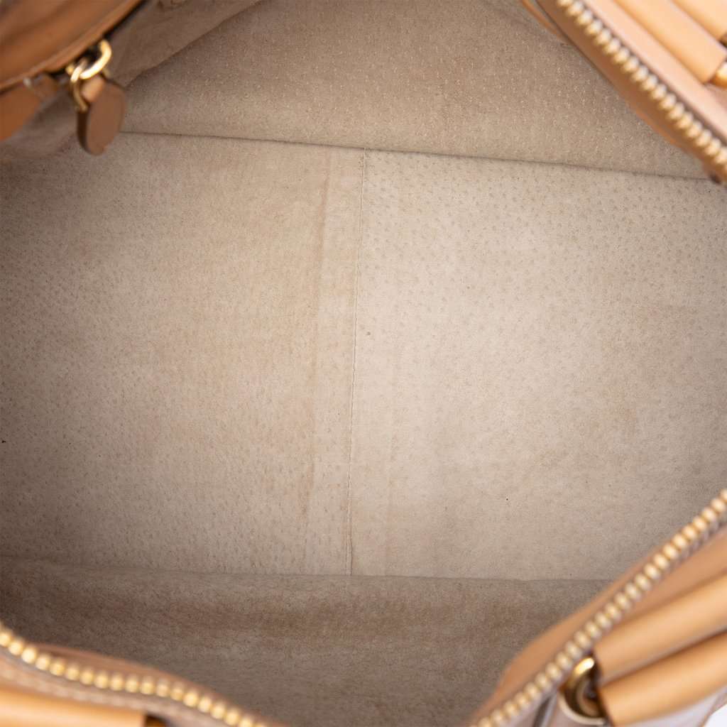 Prada Soft Calf Satchel Brown Leather Very good - Model View