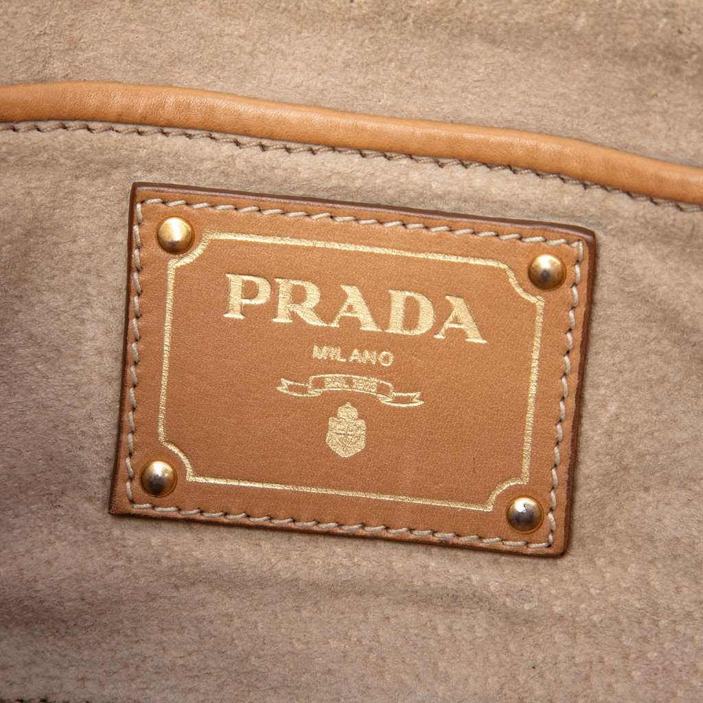 Prada Soft Calf Satchel Brown Leather Very good - Box View