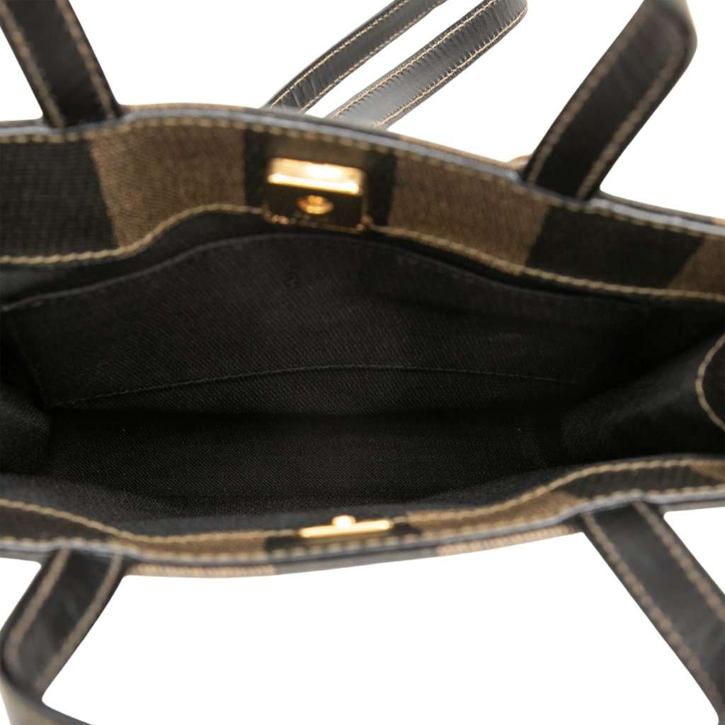 Fendi Mini Pequin Coated Canvas Convertible Backpack Black Very good - Model View