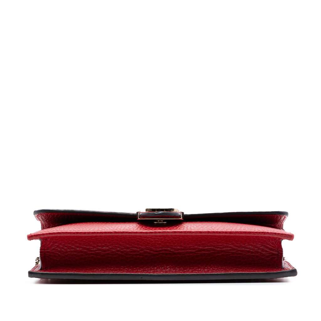 Gucci Dollar Calfskin Interlocking G Wallet on Chain Red Leather Very good condition - Inside View