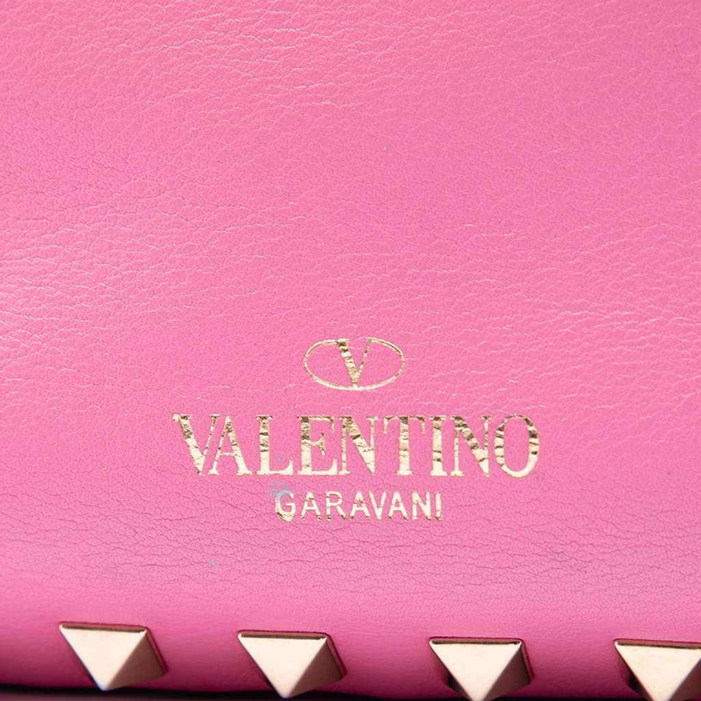 Valentino Mini Leather Rockstud Trapeze Satchel Pink Leather Very good condition - Box View