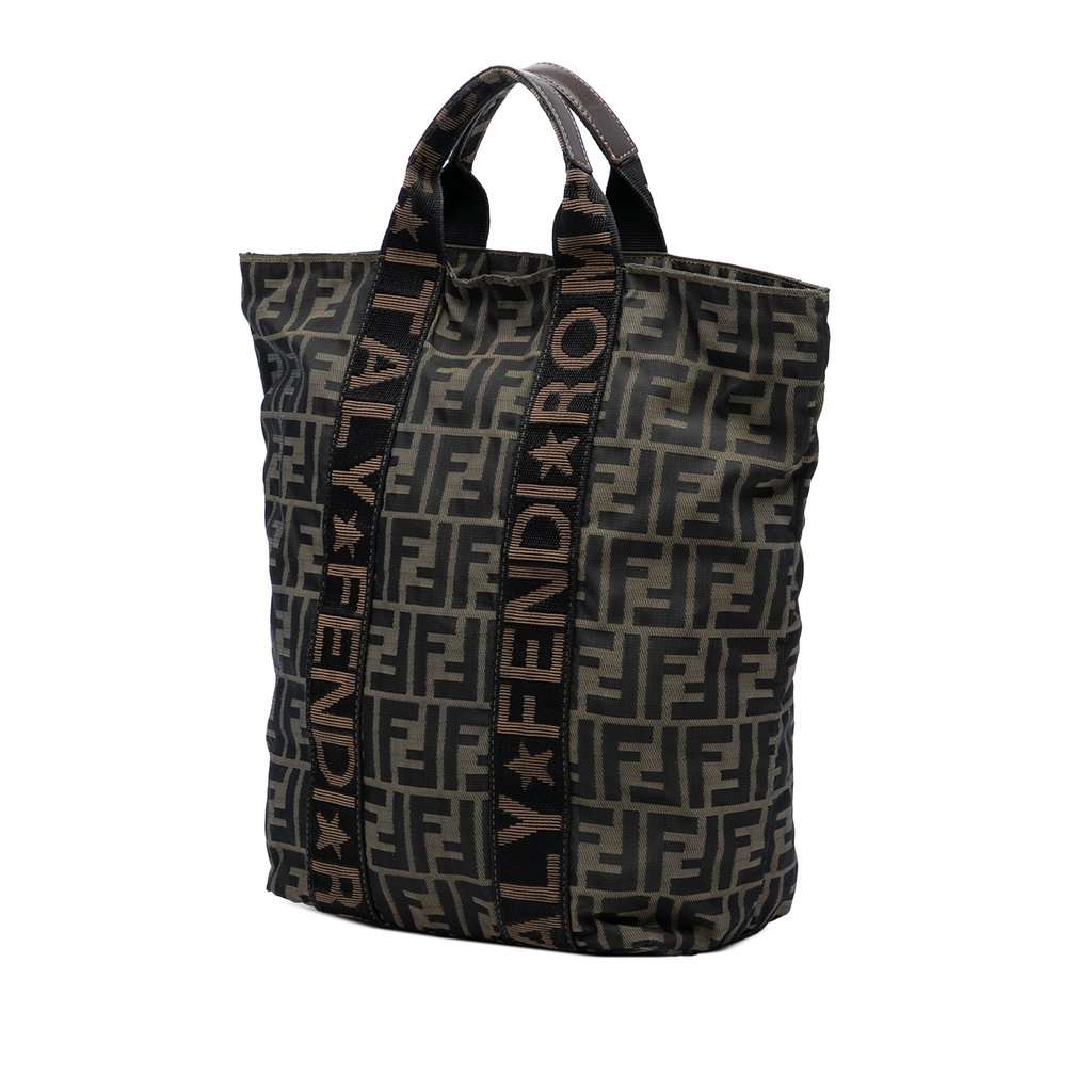 Fendi Zucca Canvas Roma 1925 Shopping Tote Brown Very good - Back View