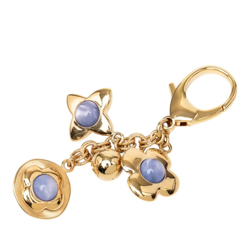 Louis Vuitton Gold Plated Bijoux Sac Tresor Bag Charm and Key Chain Gold Metal Very good - Front View