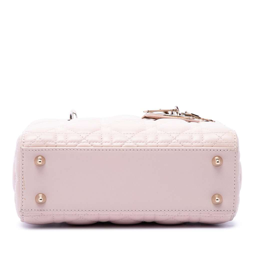 Dior Small Lambskin Cannage My ABCDior Lady Dior Pink Leather Very good - Inside View