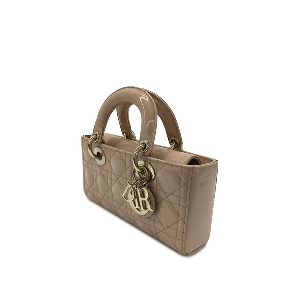 Dior Small Patent Cannage Lady D-Joy Beige Leather Very good - Back View