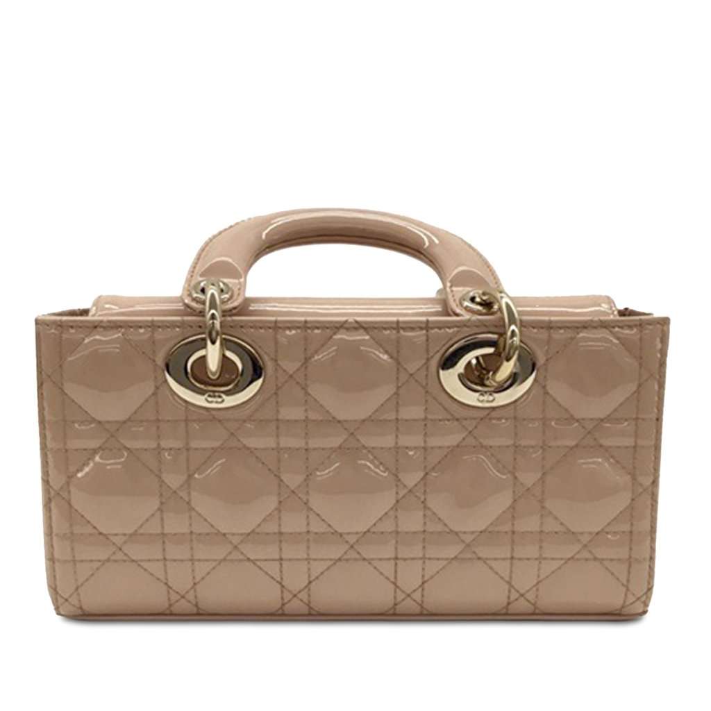 Dior Small Patent Cannage Lady D-Joy Beige Leather Very good - Inside View