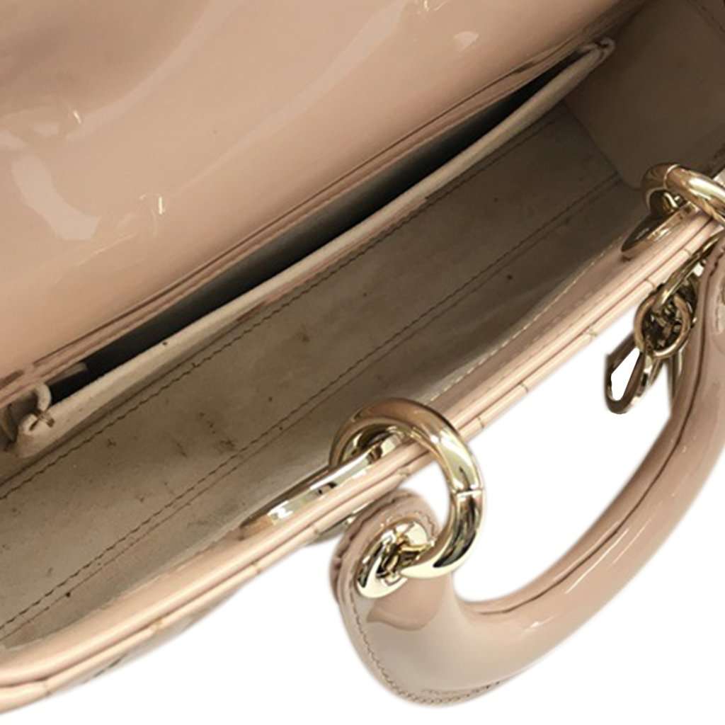 Dior Small Patent Cannage Lady D-Joy Beige Leather Very good - Box View