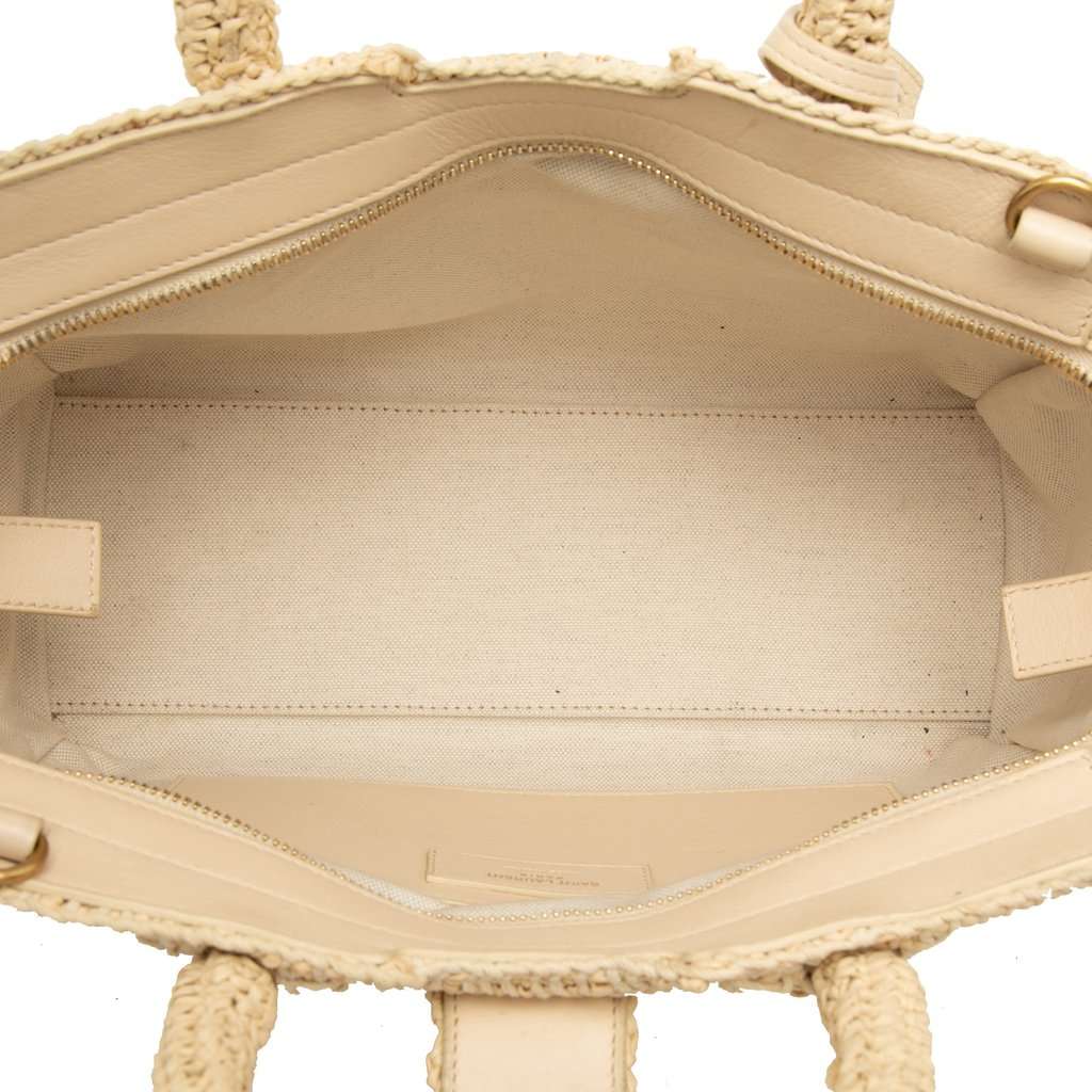 Saint Laurent Baby Raffia Monogram Downtown Cabas Beige Very good condition - Model View