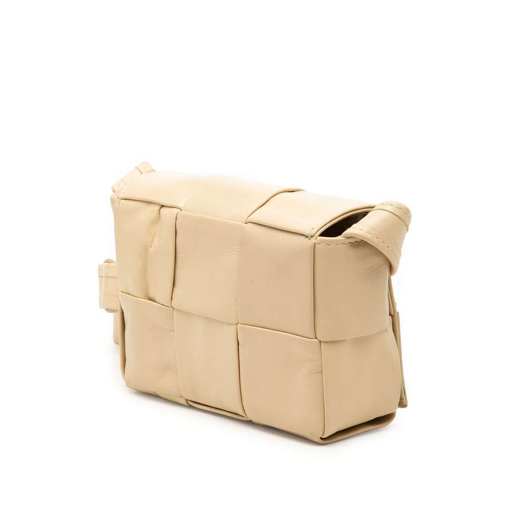 Bottega Veneta Extra Mini Nappa Intrecciato Cassette Crossbody Beige Leather Very good condition - Back View