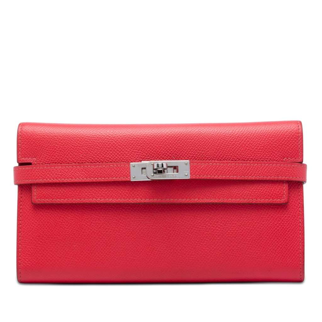 Hermès Epsom Mysore Kelly Longue Wallet Red Leather Very good - Front View