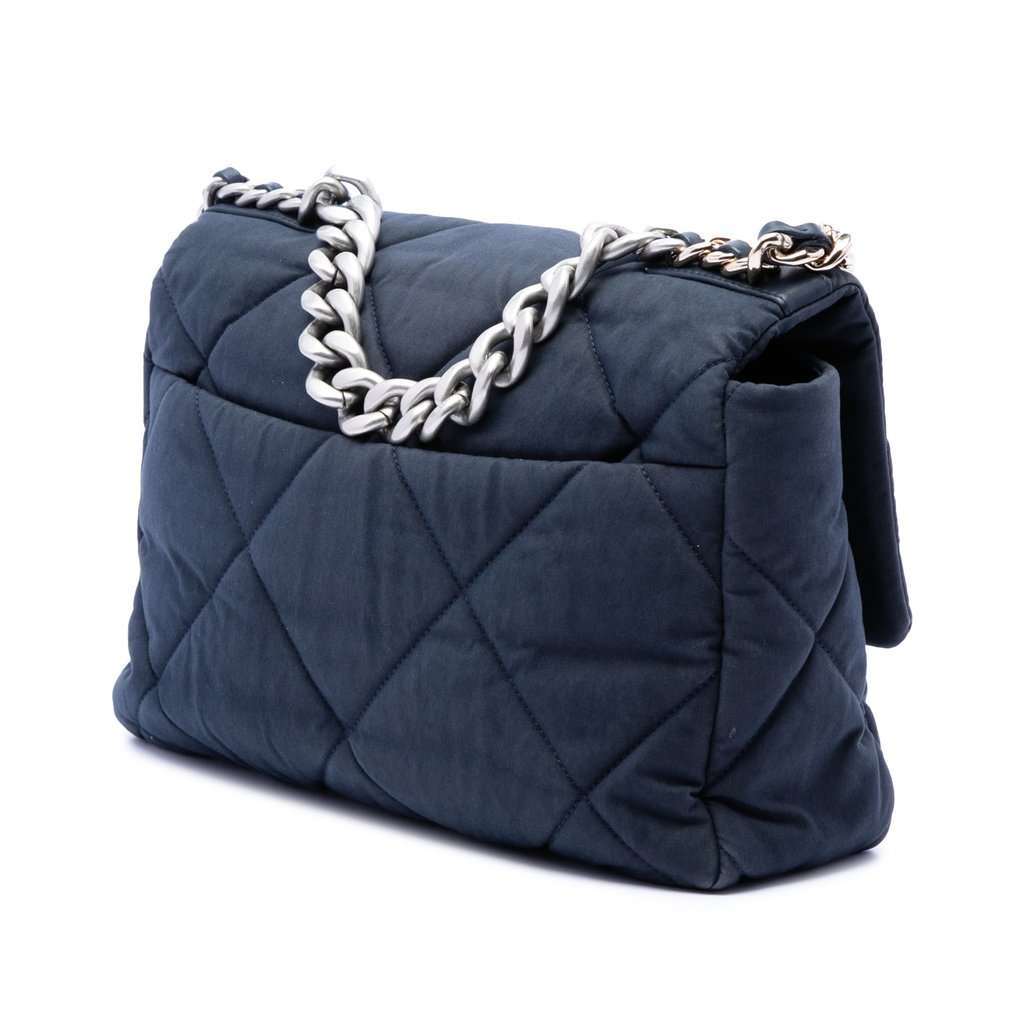 Chanel Large Canvas 19 Flap Blue Very good condition - Back View