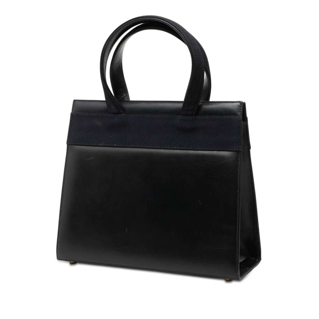 Ferragamo Leather Vara Bow Satchel Black Leather Very good - Back View