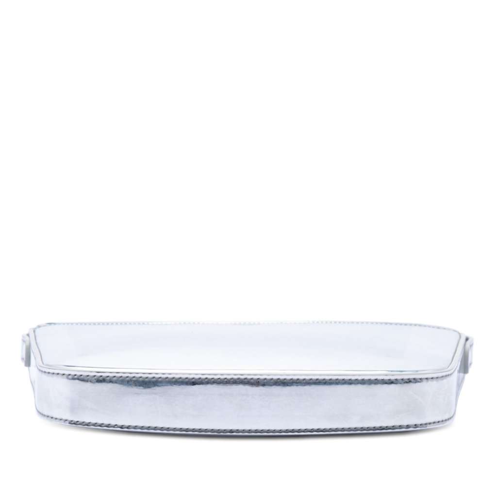 Celine Medium Metallic Leather Croque Shoulder Bag Silver Leather Very good condition - Inside View