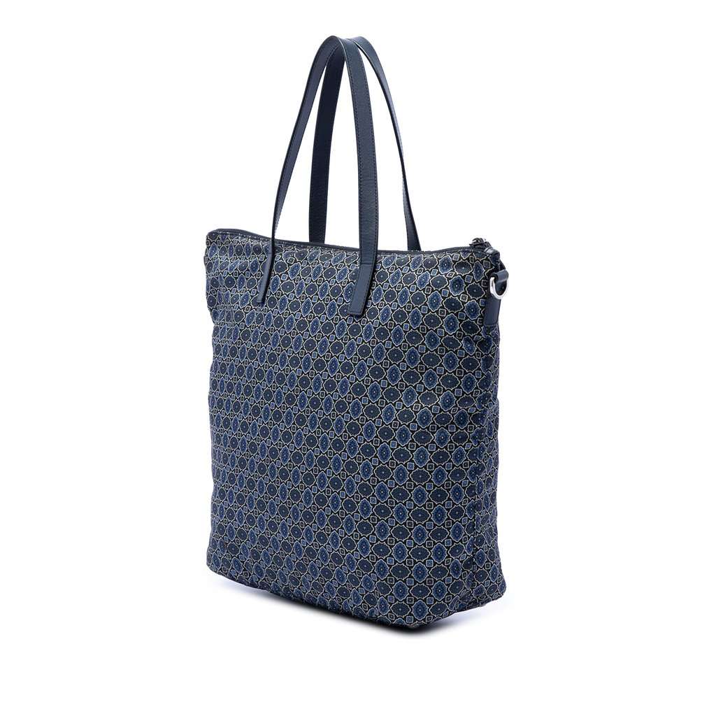 Prada Tessuto Floral Stampato Satchel Blue Very good condition - Back View