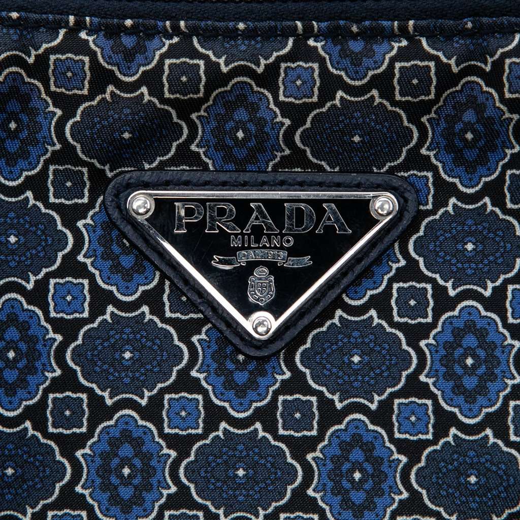 Prada Tessuto Floral Stampato Satchel Blue Very good condition - Box View