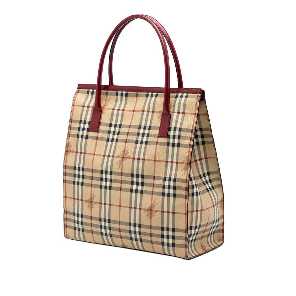 Burberry Haymarket Check Coated Canvas Tote Beige Very good condition - Back View