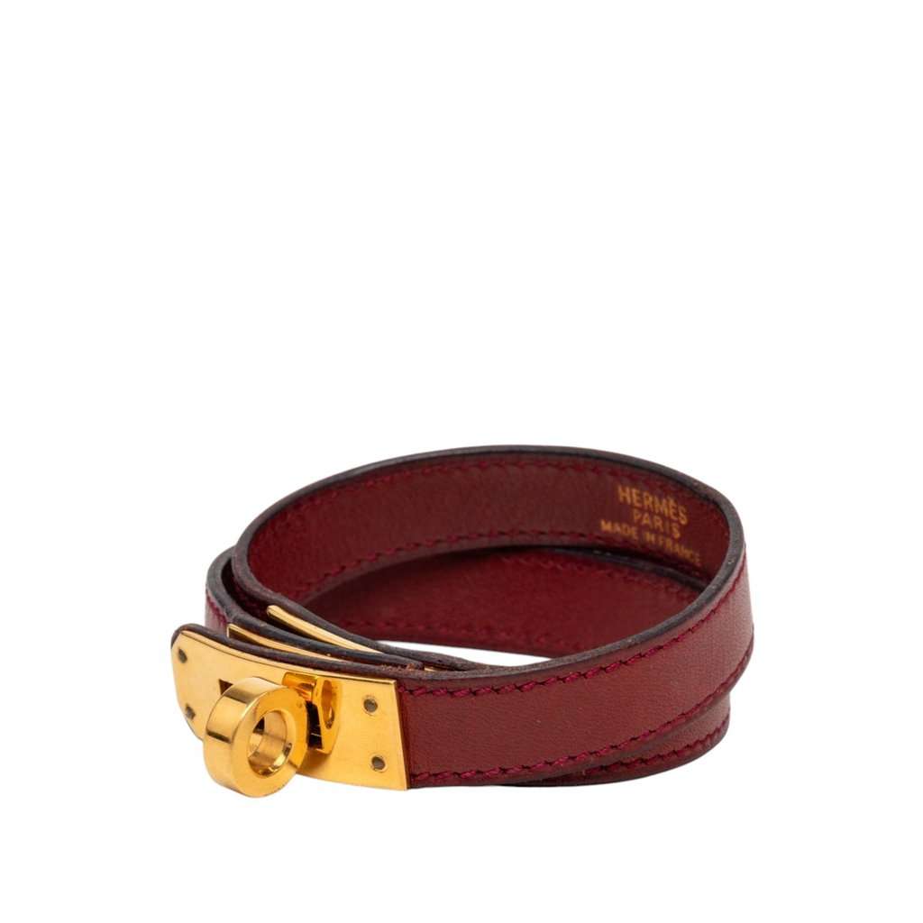 Hermès Swift Kelly Double Tour Bracelet Red Leather Very good - Back View