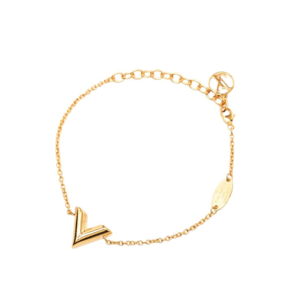 Louis Vuitton Gold Plated Essential V Bracelet Gold Metal Very good condition - Back View