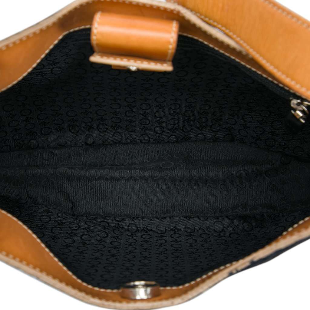 Celine C Macadam Suede Shoulder Bag Black Leather Good - Model View