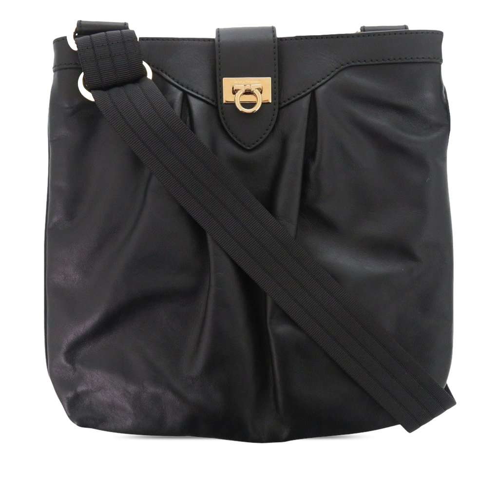 Salvatore Ferragamo Leather Gancini Crossbody Black Leather Very good condition - Front View
