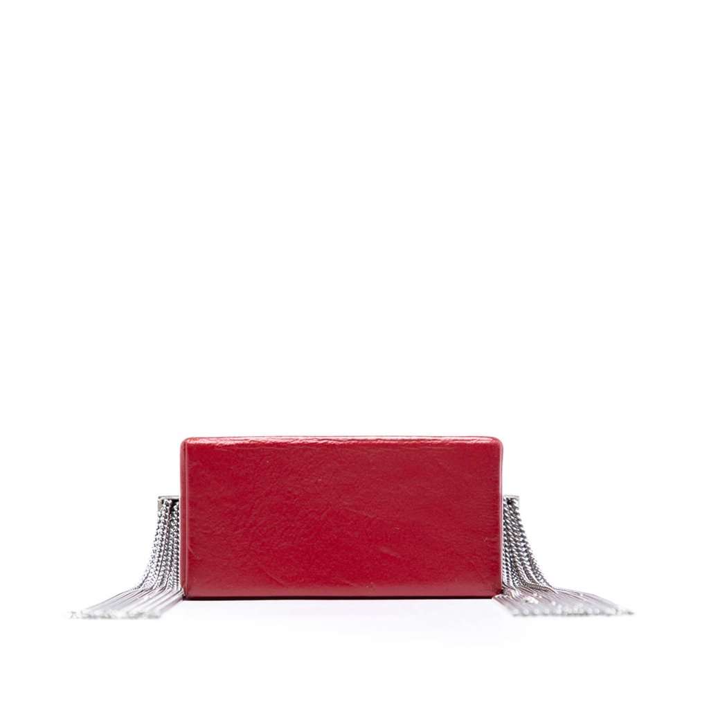 Saint Laurent Mini Lambskin Smoking Box Crossbody Red Leather Very good condition - Inside View