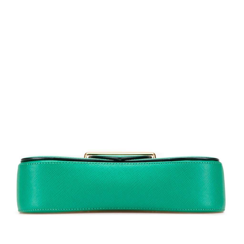 Prada Saffiano Sidonie Crossbody Green Leather Very good condition - Inside View