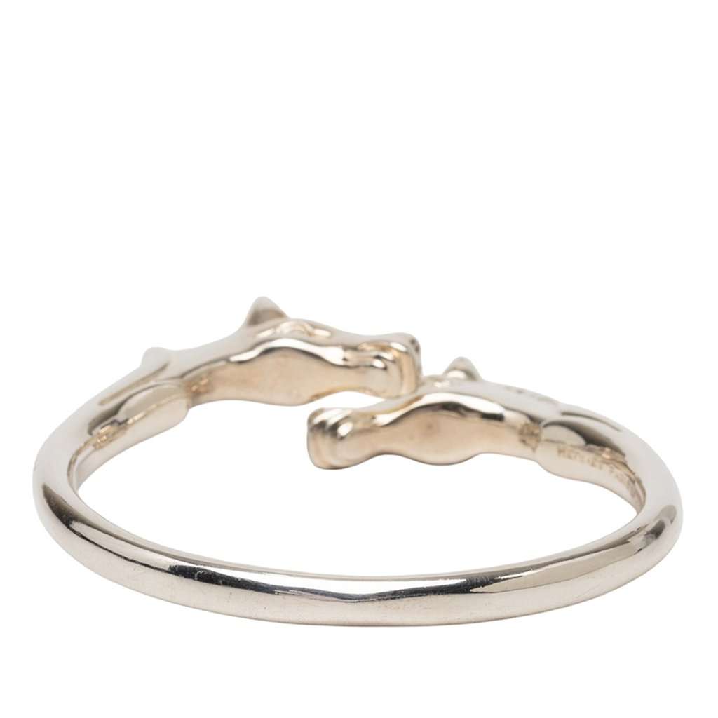 Hermès Palladium Plated Ravinet d Enfert Double Horse Head Bracelet Silver Metal Very good - Inside View
