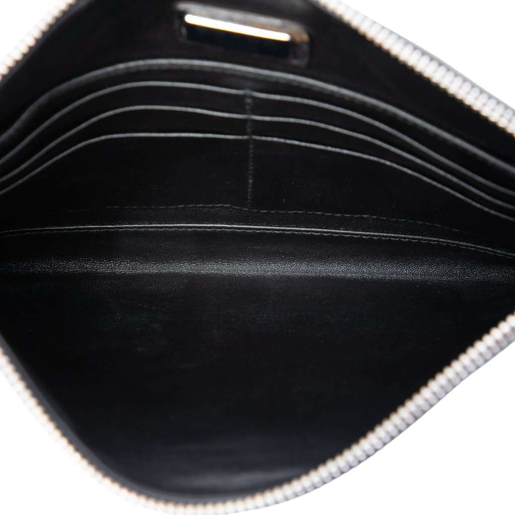 Prada Saffiano Wristlet Clutch Black Leather Very good - Model View