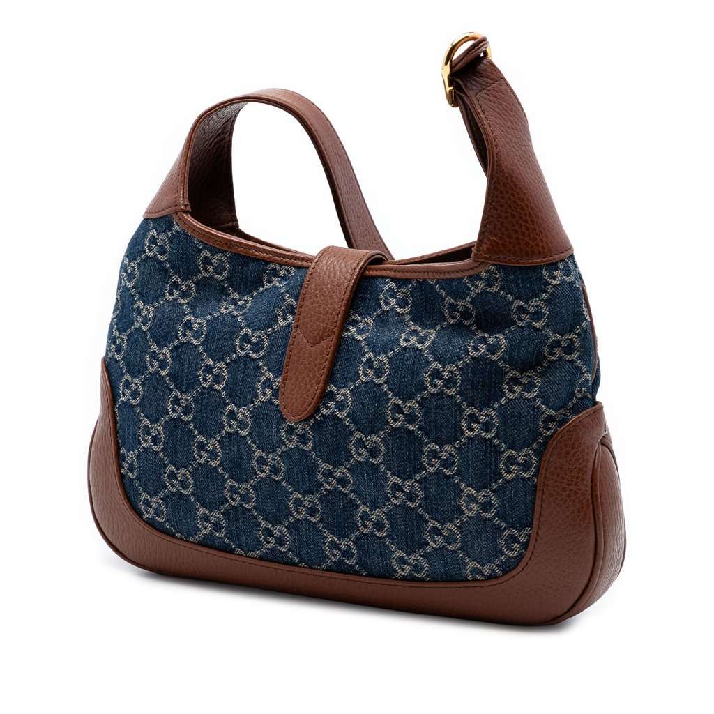 Gucci Small GG Denim Jackie 1961 Crossbody Blue Very good condition - Back View