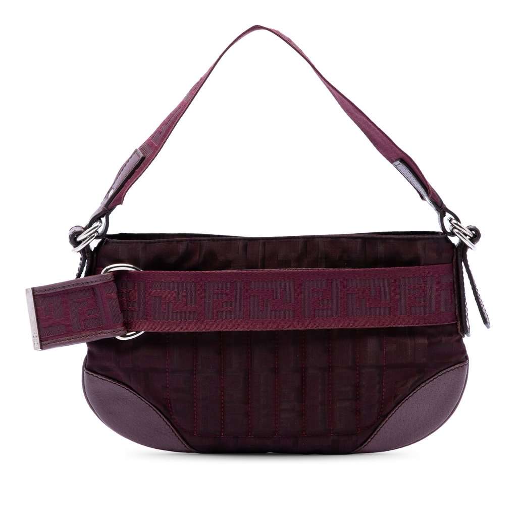 Fendi Zucca Nylon Pochette Red Very good - Front View