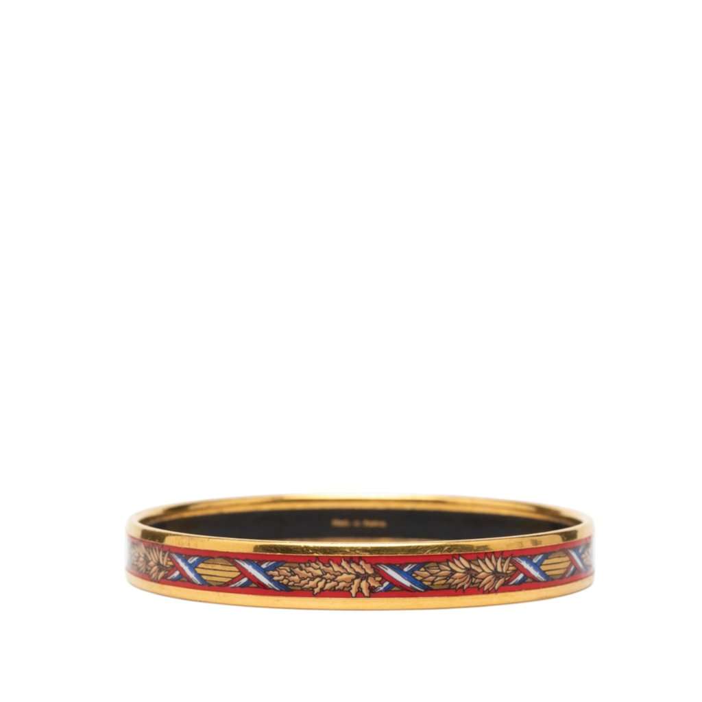 Hermès Narrow Liberte Egalite Fraternite Enamel Bangle 65 Red Very good condition - Inside View