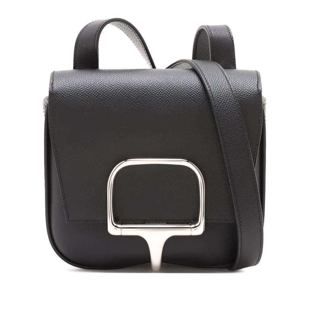 Hermès Mini Epsom Della Cavalleria Black Leather Very good condition - Front View