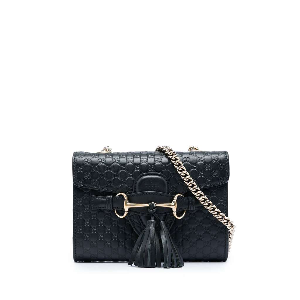 Gucci Mini Microguccissima Emily Crossbody Black Leather Very good - Front View