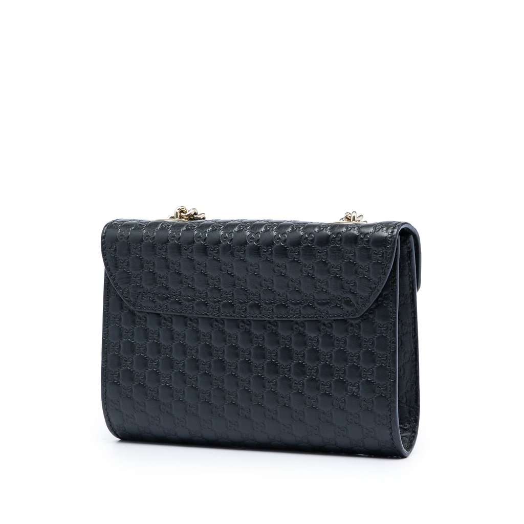 Gucci Mini Microguccissima Emily Crossbody Black Leather Very good - Back View