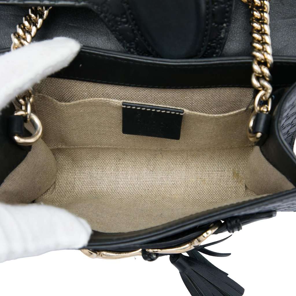 Gucci Mini Microguccissima Emily Crossbody Black Leather Very good - Model View