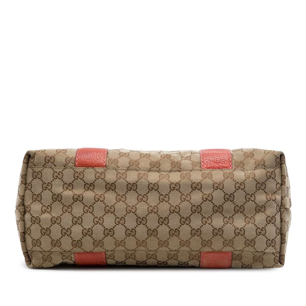 Gucci Medium GG Canvas Bamboo Libeccio Tote Beige Very good condition - Inside View