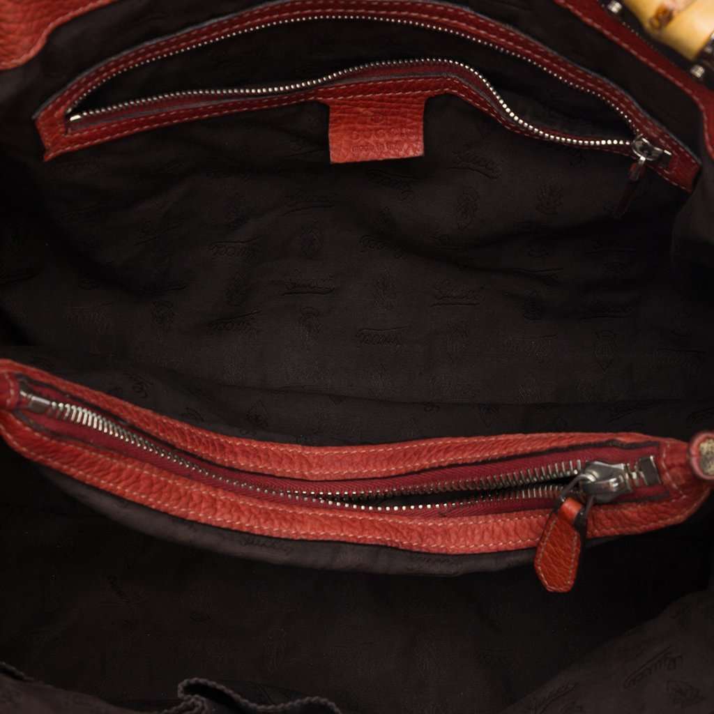 Gucci Medium GG Canvas Bamboo Libeccio Tote Beige Very good condition - Model View