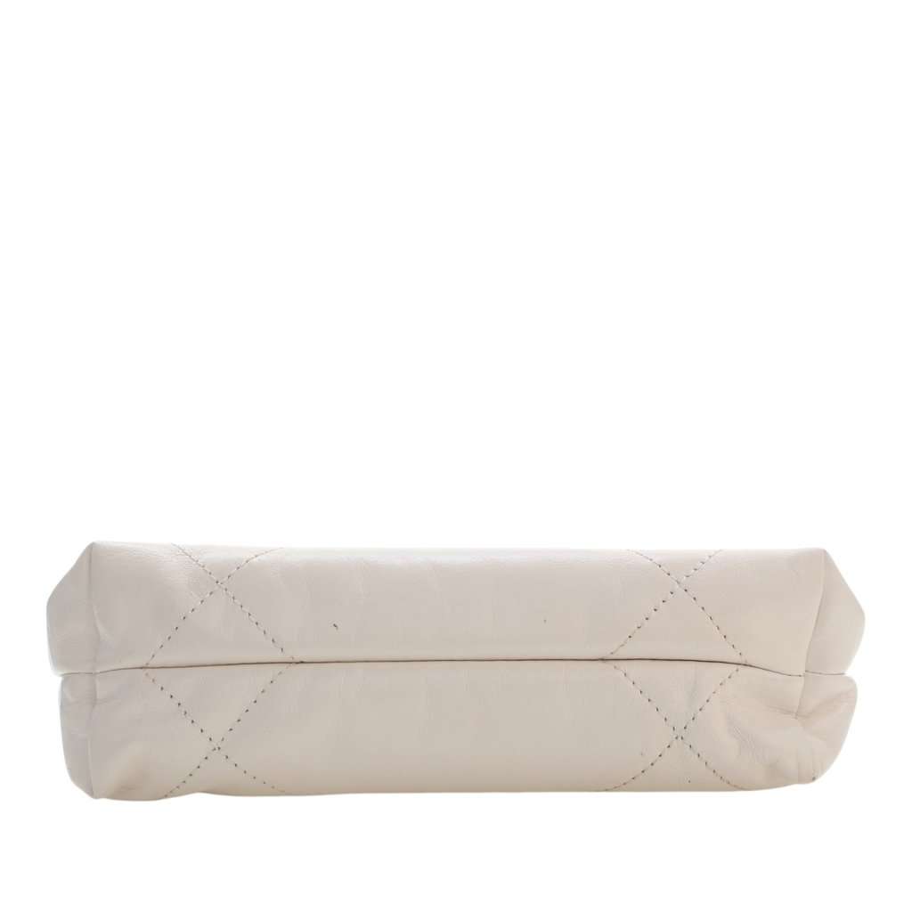 Chanel Mini Shiny Calfskin 22 Hobo White Leather Very good - Box View