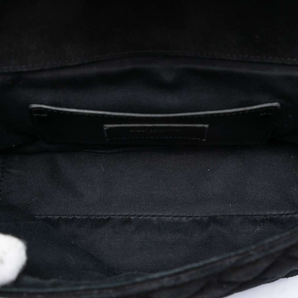 Saint Laurent Medium Suede Triquilt Monogram College Bag Black Leather Very good condition - Model View