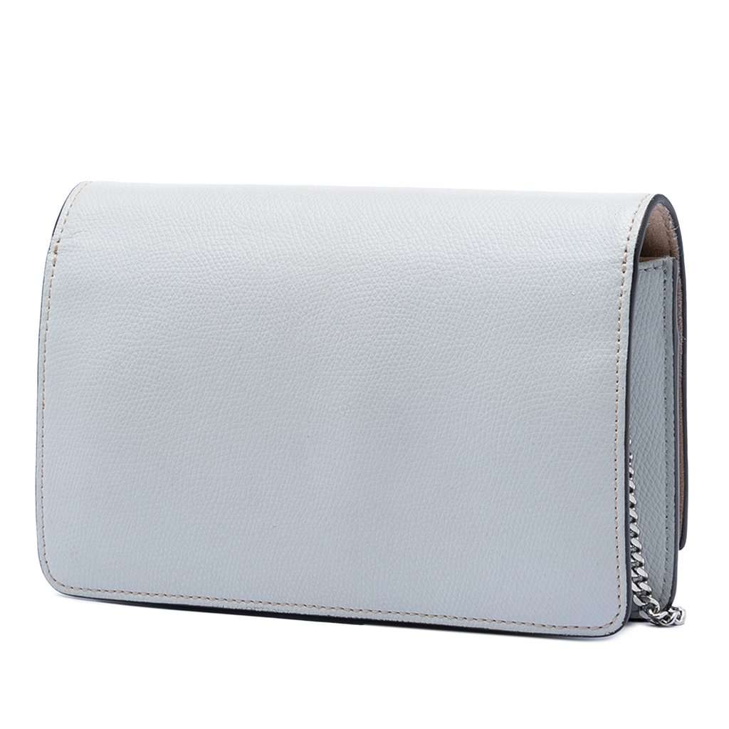 Fendi Studded Leather Monster Eyes Tube Wallet On Chain Blue Leather Good condition - Back View