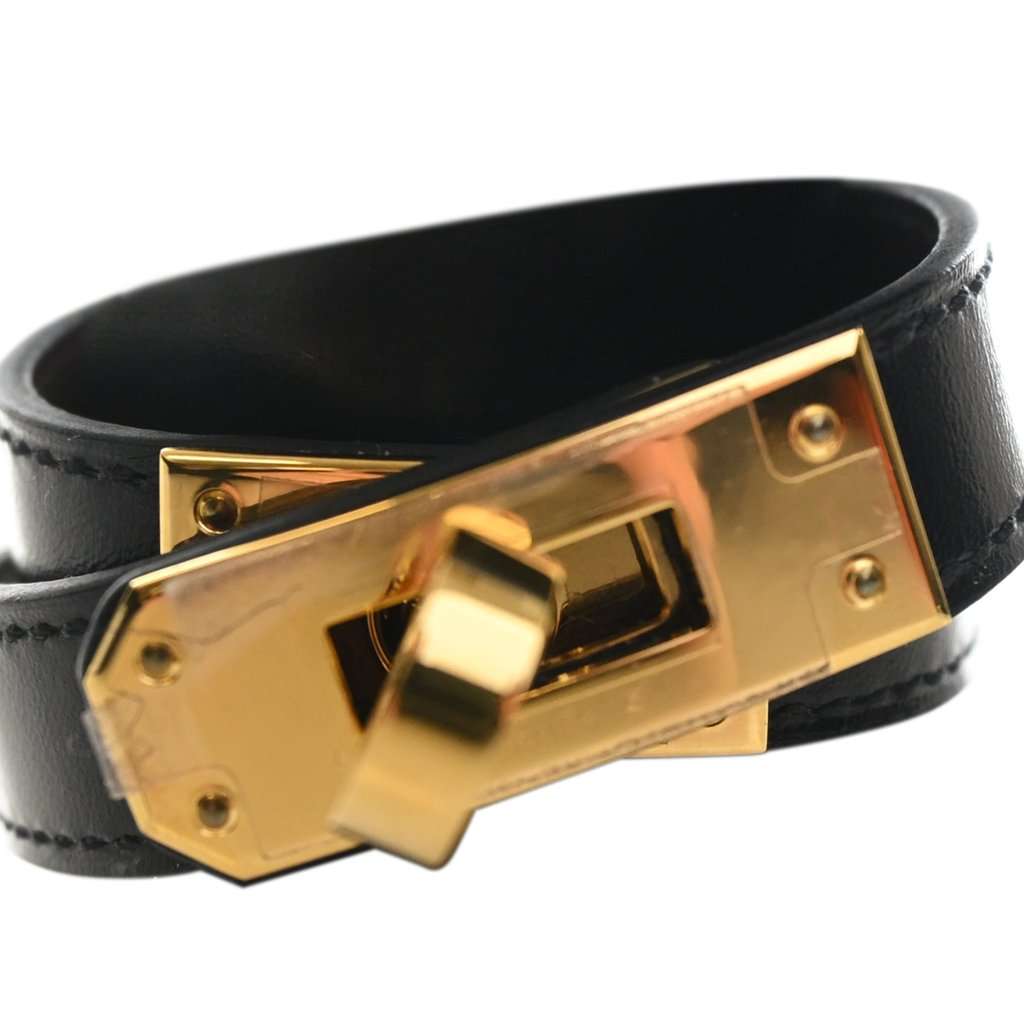 Hermès Swift Kelly Double Tour Bracelet Black Leather Very good condition - Model View