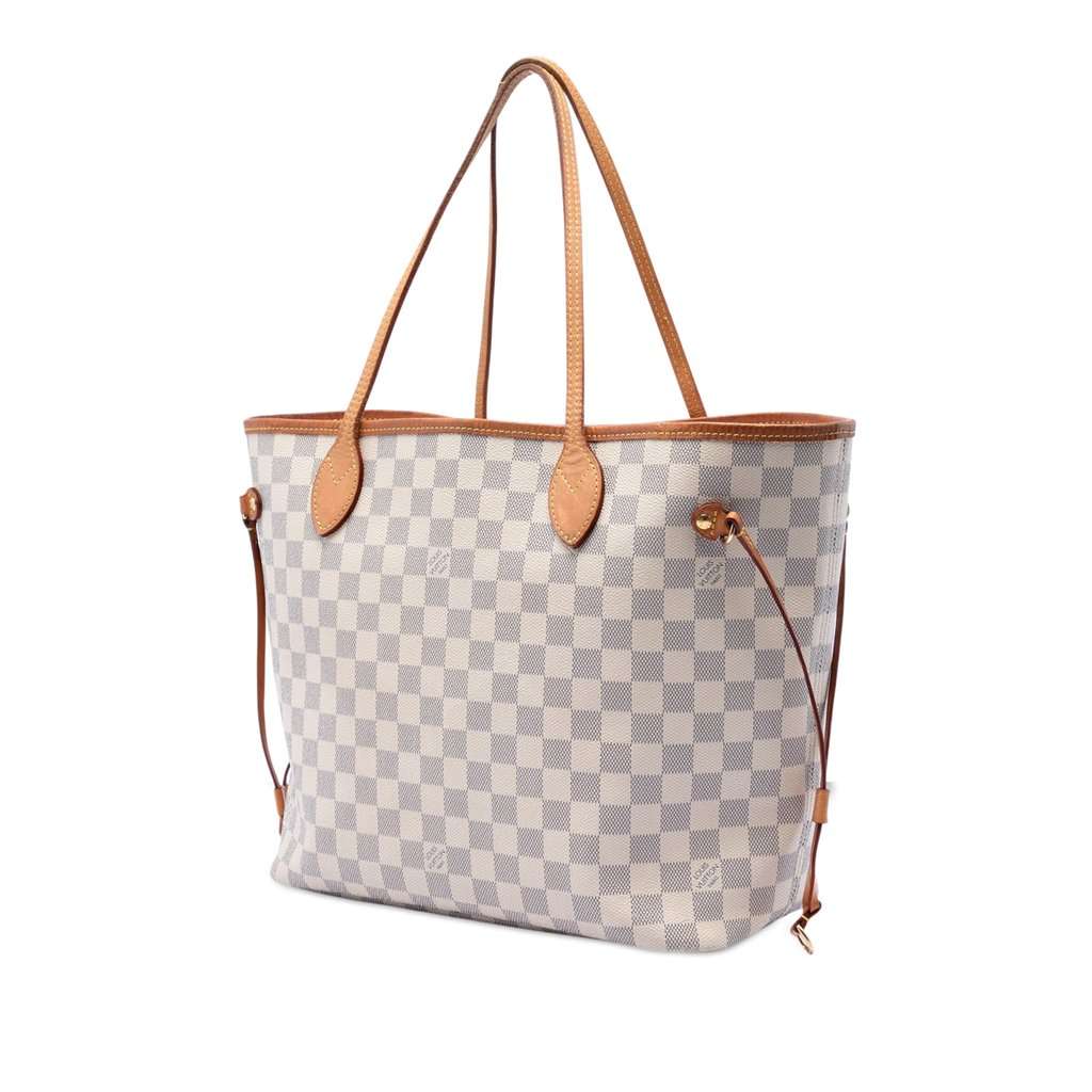 Louis Vuitton Damier Azur Neverfull MM White Very good condition - Back View
