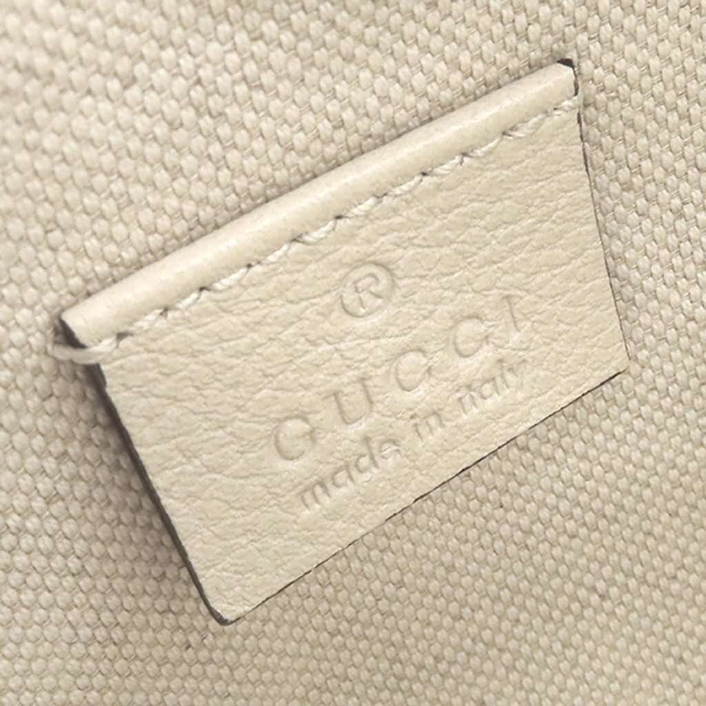 Gucci Mini Grained Calfskin Logo Crossbody White Leather Very good - Box View
