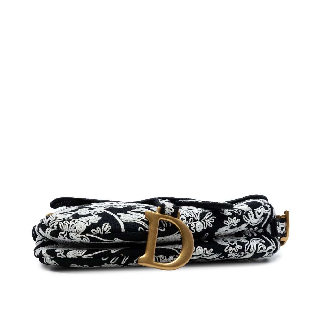 Dior Canvas Embroidered Ornamental Cornely Saddle Bag Black Very good condition - Inside View