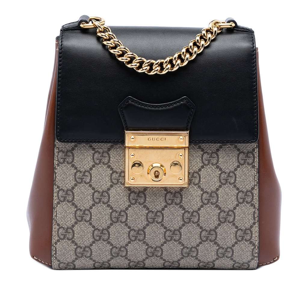 Gucci GG Supreme Padlock Backpack Beige Very good - Front View