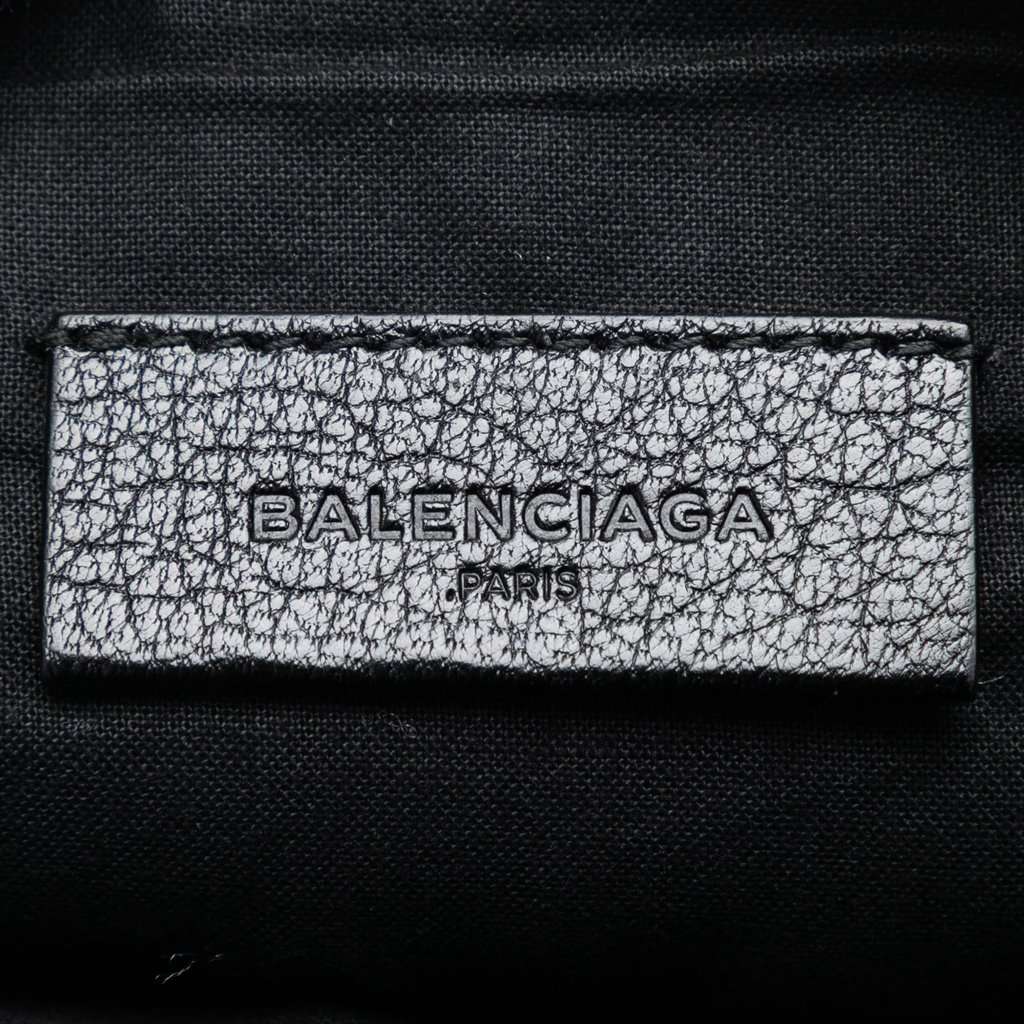 Balenciaga Goatskin Motocross Classic Metallic Edge Clutch Black Leather Very good condition - Box View