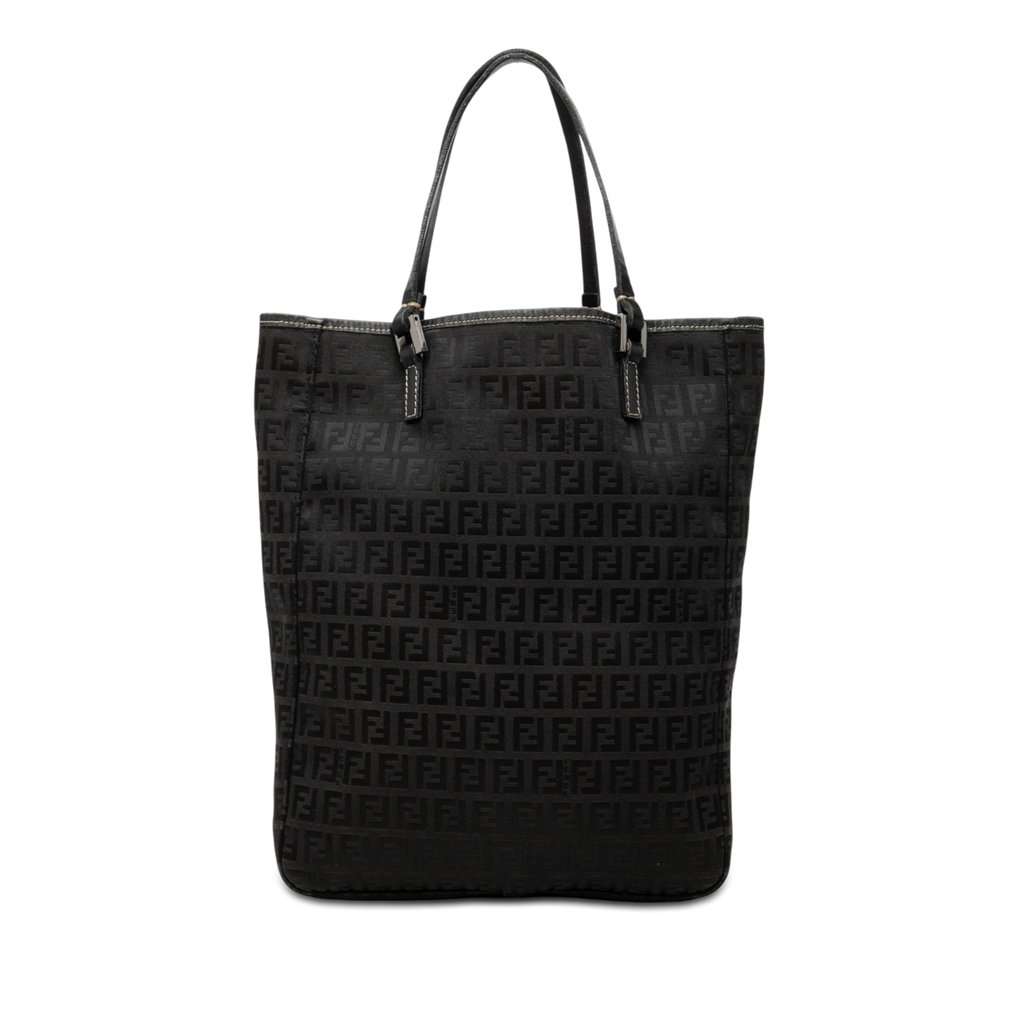 Fendi Zucchino Canvas Tote Black Very good condition - Front View
