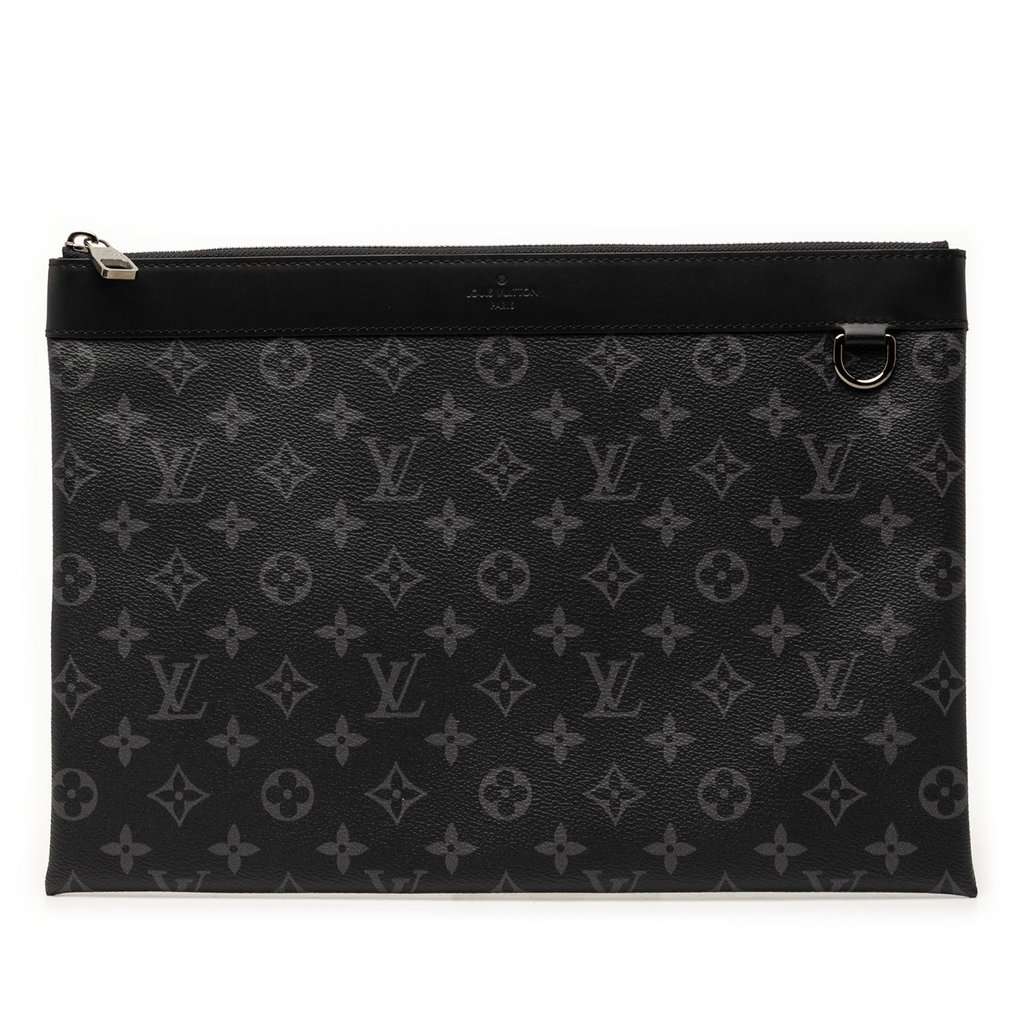 Louis Vuitton Monogram Eclipse Discovery Pochette GM Black Very good - Front View